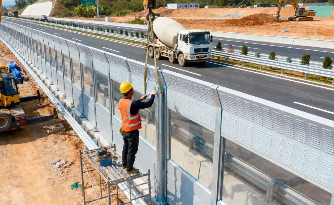 highway steel structure sound barriers 