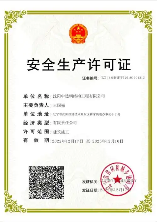 Safety production license Safety production license